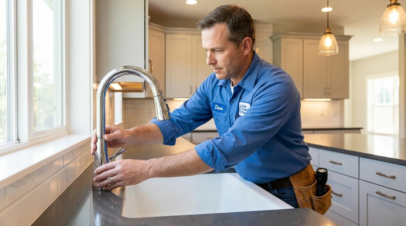 Kitchen faucet installation by Johns Plumbing LLC in Danbury